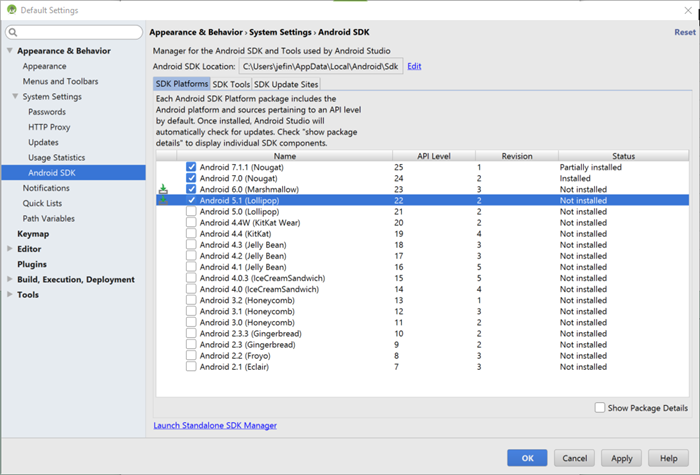 De Android SDK Manager 2